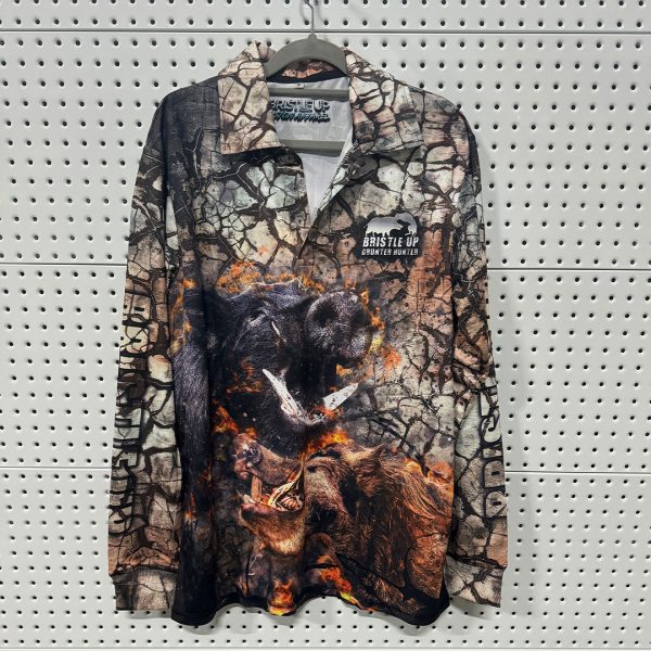 Bristle Up Grunter Hunter Cracked Long Sleeve Shirt - BU007