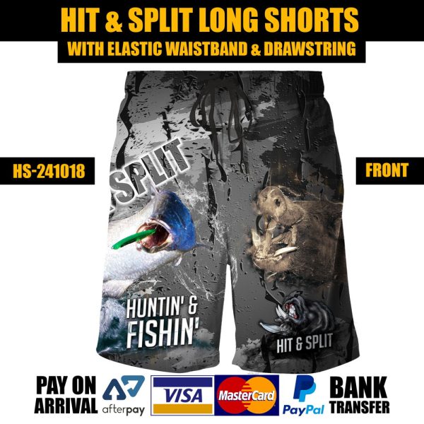HIT & SPLIT LONG SHORTS  - ELASTIC WAISTBAND