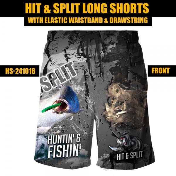 HIT & SPLIT LONG SHORTS  - ELASTIC WAISTBAND - Image 4