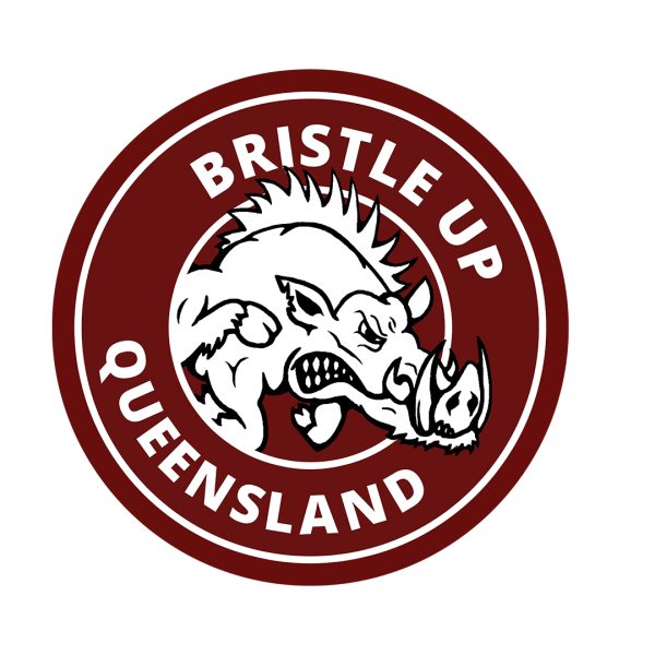 Bristle Up Queensland Sticker -80 x 80mm