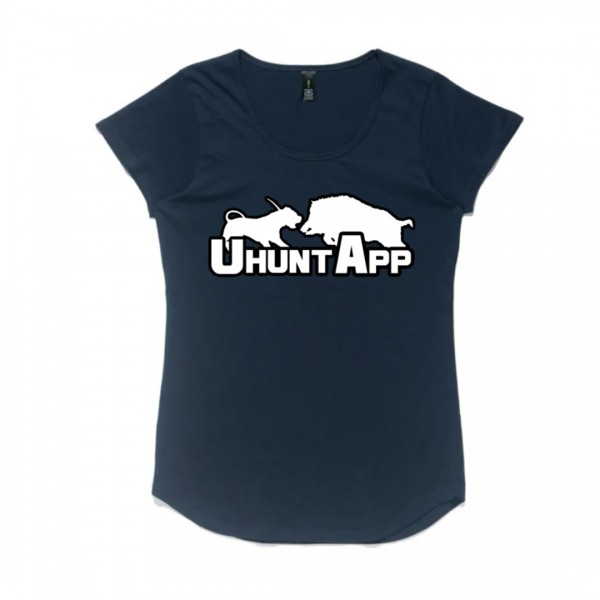 Ladies BU/UHUNT T Shirt - Navy - Image 2