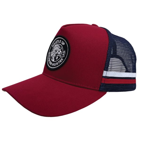 Alternative view of Red Bristle Up Grunter Hunter Trucker Cap #001