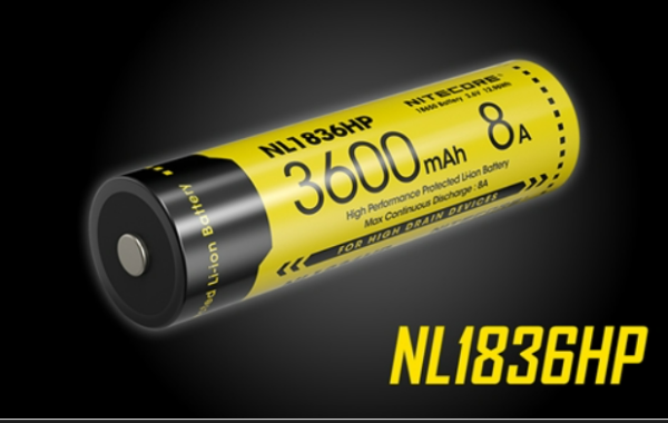 Nitecore 3600mah NL1836HP - 8A 3.6v - 18650