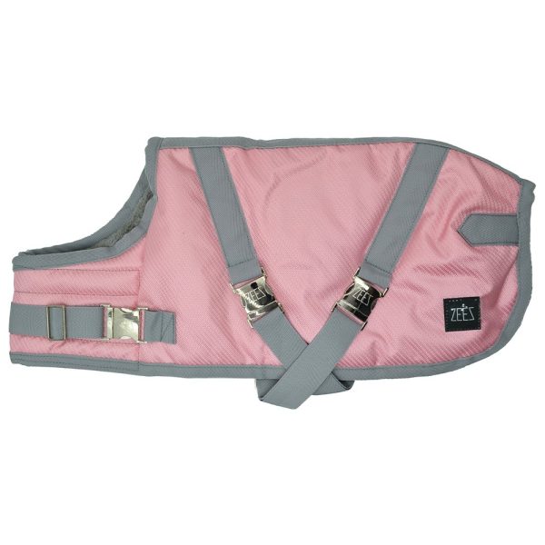 Alternative view of ZeeZ SUPREME Dog Coat Flamingo Pink /Grey