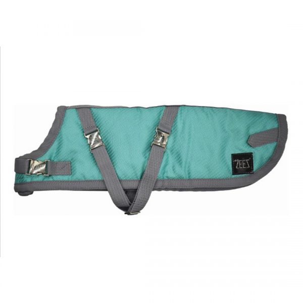 ZeeZ Supreme Dachshund Dog Coat - Mint Green/Grey - Image 3