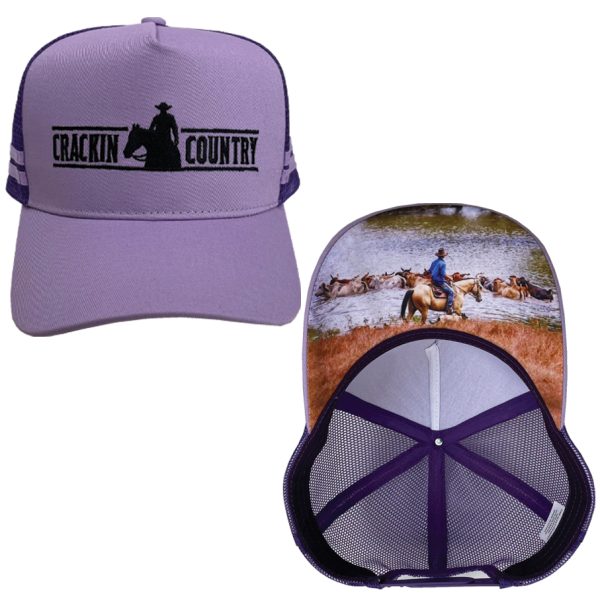 Crackin Country High Profile Trucker Cap - Purple