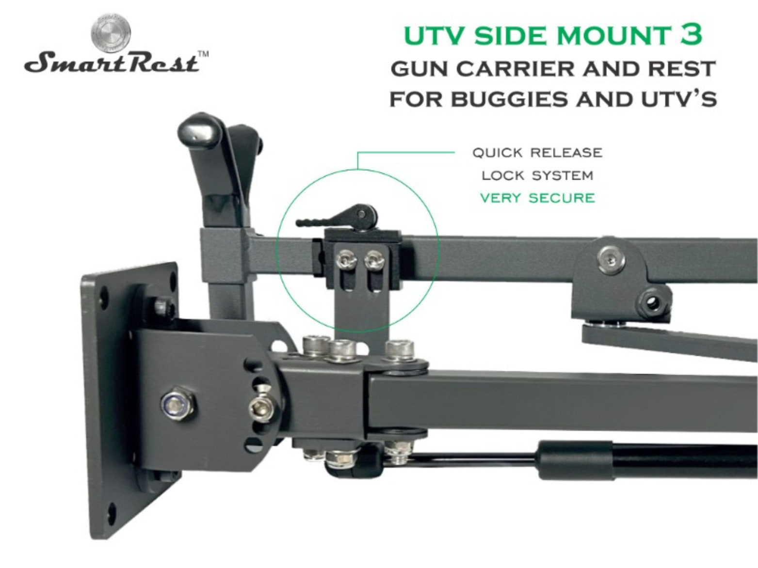 SmartRest UTV Gun Rack - Side Mount - SRUTVS3 - Image 4