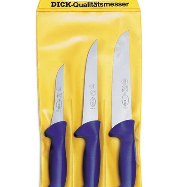 F.Dick ErgoGrip Knife Set, 3pcs, Blue - FD-82559-00-0