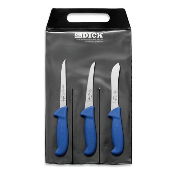 3-Piece Blue Angler Knife Set Pouch Ergogrip Germany | 82559100 F. Dick