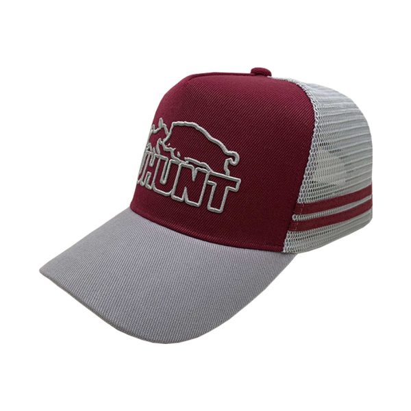 Alternative view of Maroon/Grey Uhunt Trucker Cap #009