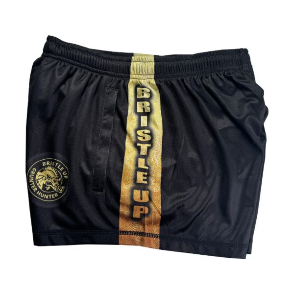 Alternative view of Black & Gold Footy Shorts - Kids & Adults #007