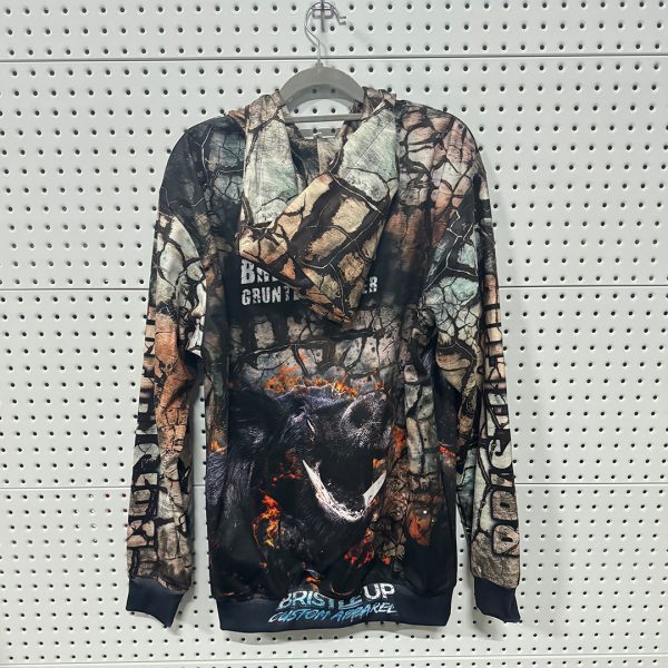 Alternative view of Bristle Up Grunter Hunter Cracked Hoodie - BU007