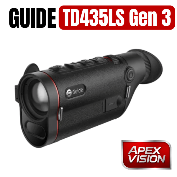 Guide TD435LS Gen 3 Apex Vision Thermal Monocular - 400x300, 15mK, 35mm LRF