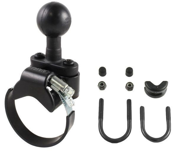 C-Size (38mm Ball) | Alum Strap Base Hose Clamp Mount
