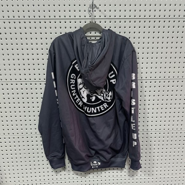Alternative view of Bristle Up Grunter Hunter Hoodie - Charcoal BU0013