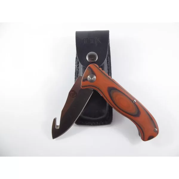Alternative view of Tassie Tiger Folding Gut Hook with Leather Pouch
