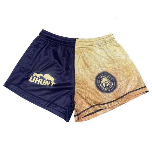 Black & Gold V2 Footy Shorts - Kids & Adults #0010