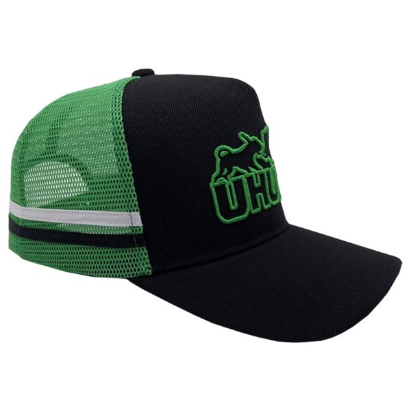 Alternative view of Green/Black Uhunt Trucker Cap #011