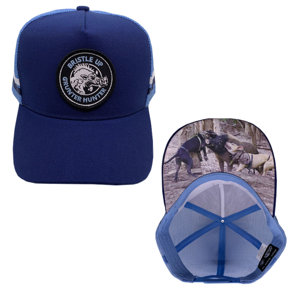 Navy/Light Blue Bristle Up Trucker Cap #012