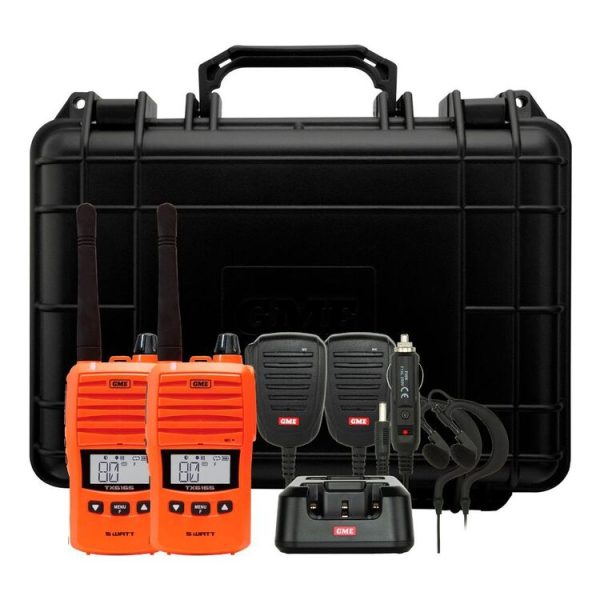 GME TX6165 5 Watt UHF CB Handheld Radio | Twin Pack Orange