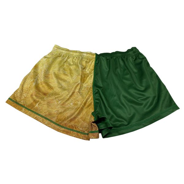 Alternative view of Green & Gold Footy Shorts - Kids & Adults #0012