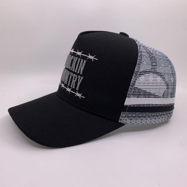 Alternative view of Crackin Country Trucker Cap – Black Aztec D3