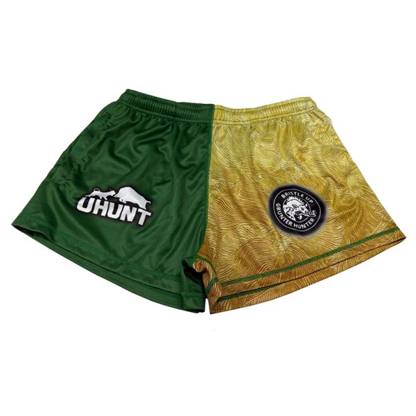 Green & Gold Footy Shorts - Kids & Adults #0012
