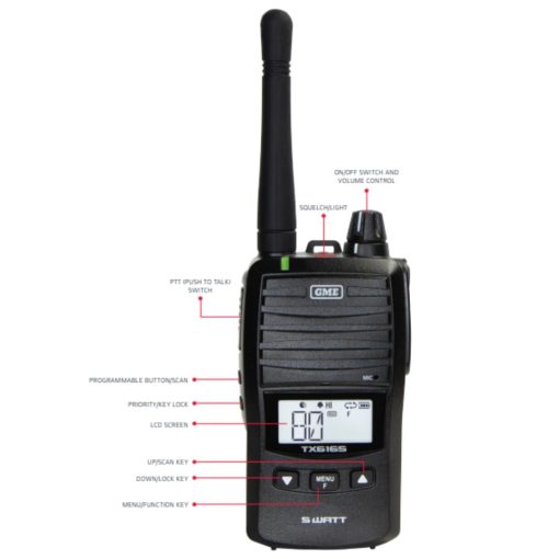 GME TX6165TP - 5 Watt Handled UHF CB Radio - Twin Pack - Image 2