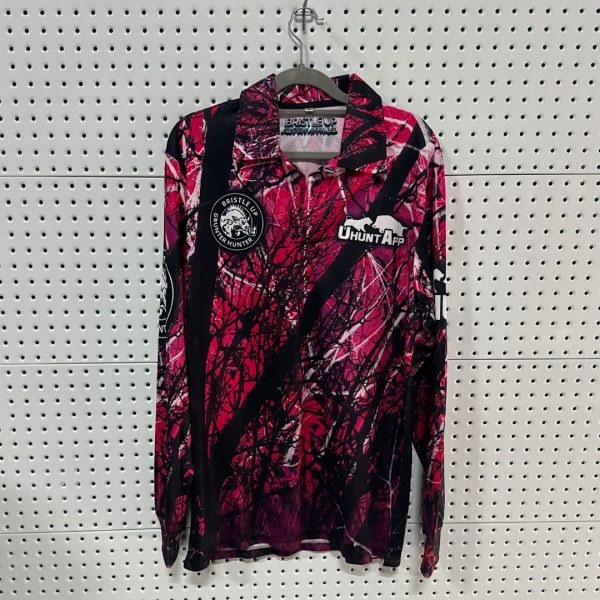bristle up pink camo design - long sleeve shirt BU0018