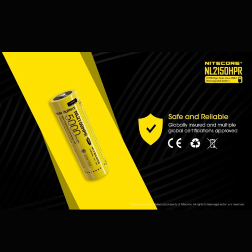 Nitecore NL2150HPR 5000mAh USB-C Rechargeable 21700 Battery, High Performance - Image 10