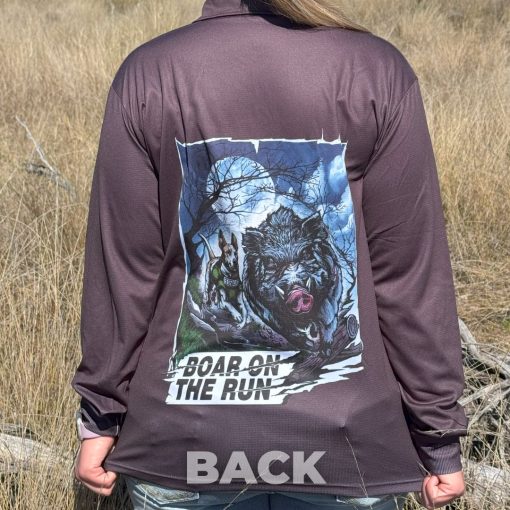 Boar on the Run - Long Sleeve Outdoor Shirt - Image 4