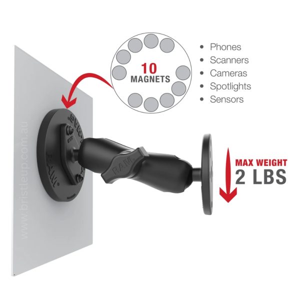 B-Size (88mm Ball) Tough-Mag | Magnetic Diamond Base Ball - Image 3