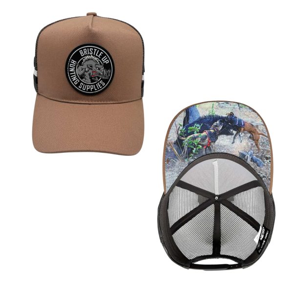 Brown Bristle Up Trucker Cap #013