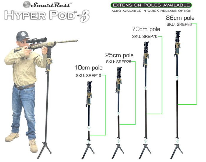 SmartRest Hyper Pod 3 Extension Poles - SREP
