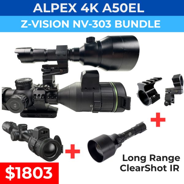 Alternative view of Hikmicro Alpex 4K A50EL Thumper Bundle + IR Torch + Torch Mount  - Night Vision Scope