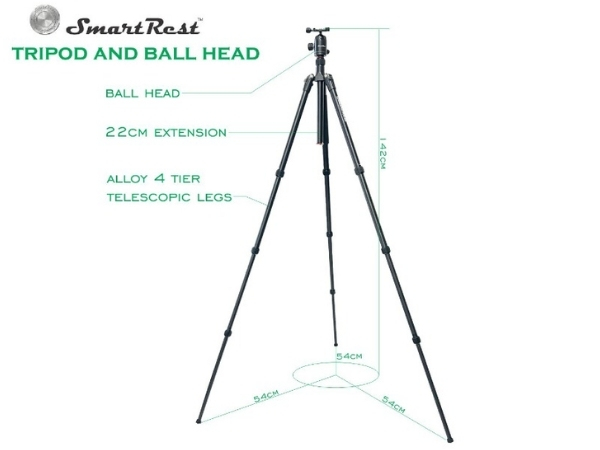 SmartRest Tripod + Ball Head + GUN CLAMP - Image 9