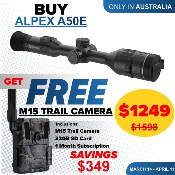 Hikmicro Alpex 4K A50E - Day and Night Vision | FREE M15 Trail Camera