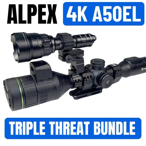 Hikmicro Alpex 4K A50EL TRIPLE THREAT Bundle + IR Torch + Torch Mount  - Night Vision Scope - 2026