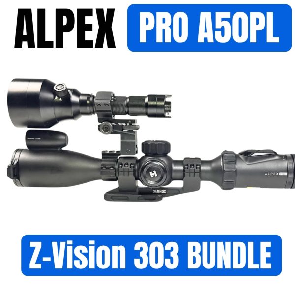 Hikmicro Alpex Pro A50PL Z-Vision NV 303 Bundle + IR Torch + Torch Mount  - Night Vision Scope