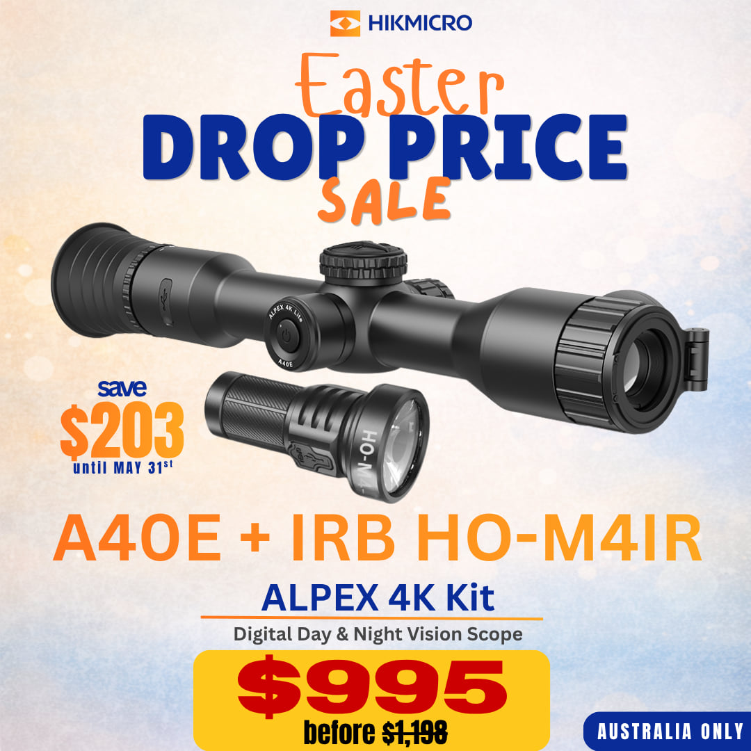 Hikmicro Alpex 4K Lite A40E Day & Night Vision + Huntsman Optics IRB HO-M4IR | Easter Sale Drop Price