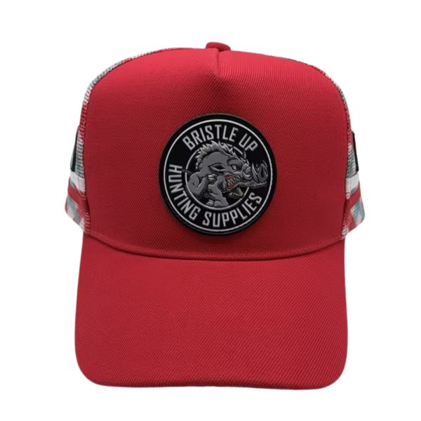 Alternative view of Bristle Up Red Pixel Cap #014