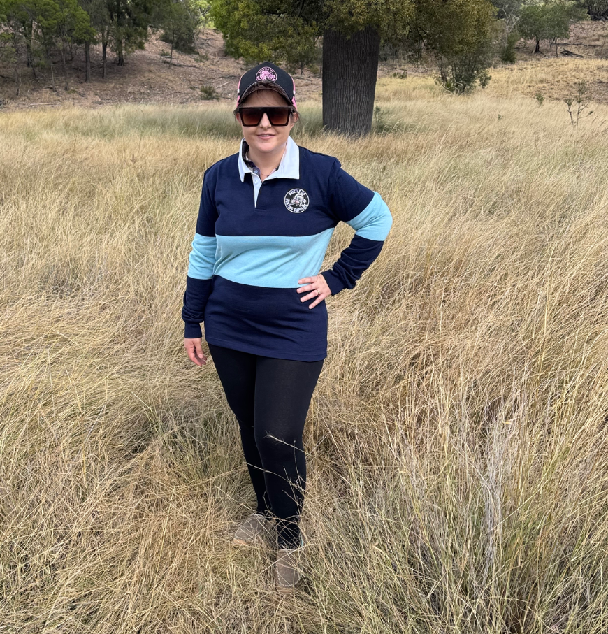 Bristle Up Jersey - Navy Blue and Light Blue