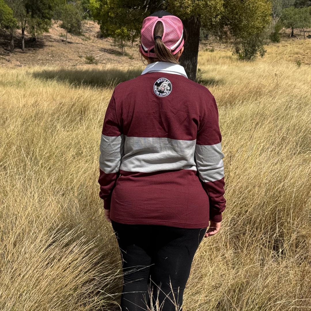 Bristle Up Jersey - Maroon and Grey - Image 3