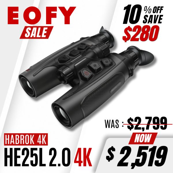 Hikmicro HABROK 4K HE25L 2.0 - Multispectral LRF Binoculars | EOFY