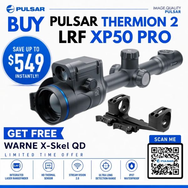 Pulsar Thermion 2 PRO XP50 LRF - Thermal Scope | FREE Warne X-Skel QD Mount