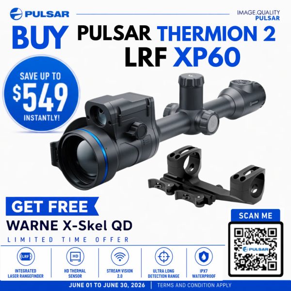 Pulsar Thermion 2 LRF XP60 - Thermal Scope | FREE Warne X-Skel QD Mount