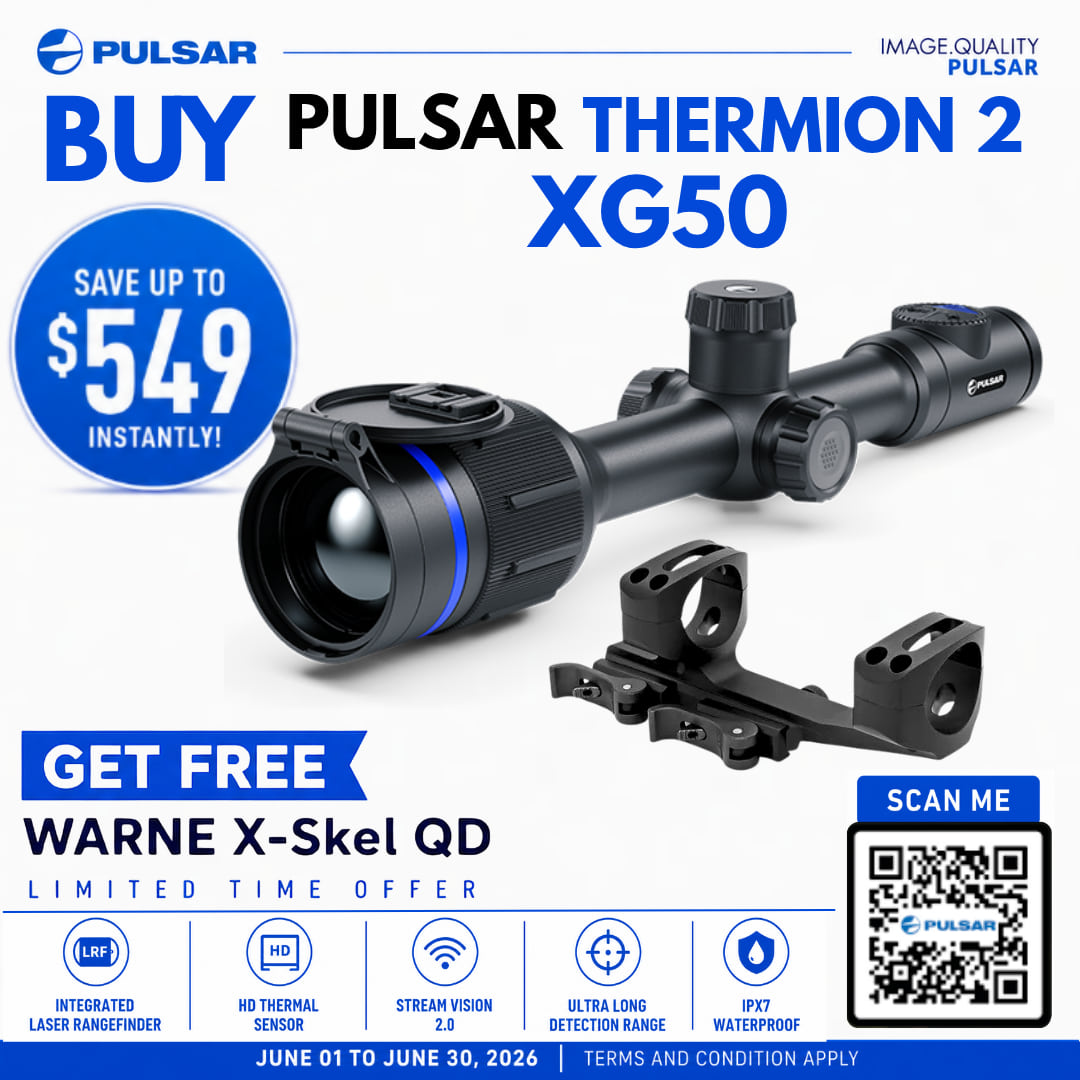 PULSAR THERMION 2 XG50 (NO LRF) - Thermal Scope | FREE Warne X-Skel QD Mount