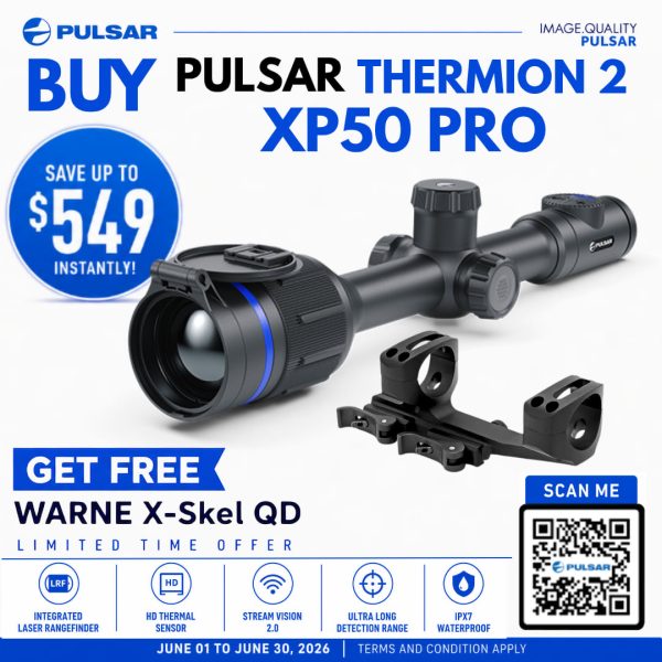 Pulsar Thermion 2 XP50 Pro - Thermal Scope | FREE Warne X-Skel QD Mount
