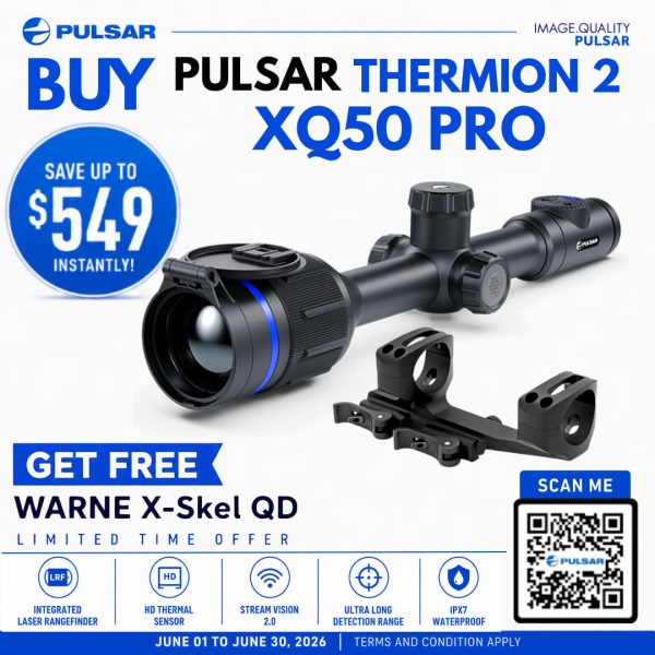 Pulsar Thermion 2 XQ50 Pro - Thermal Scope | FREE Warne X-Skel QD Mount
