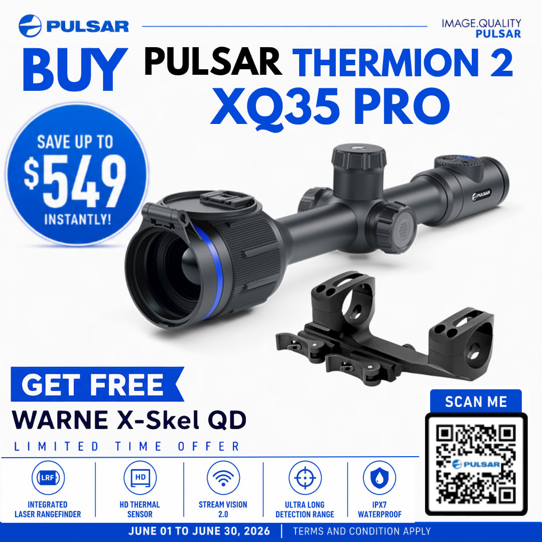 Pulsar Thermion 2 XQ35 Pro - Thermal Scope | FREE Warne X-Skel QD Mount